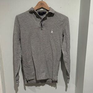 Polo by Ralph Lauren Long Sleeve Polo Shirt in Light Gray